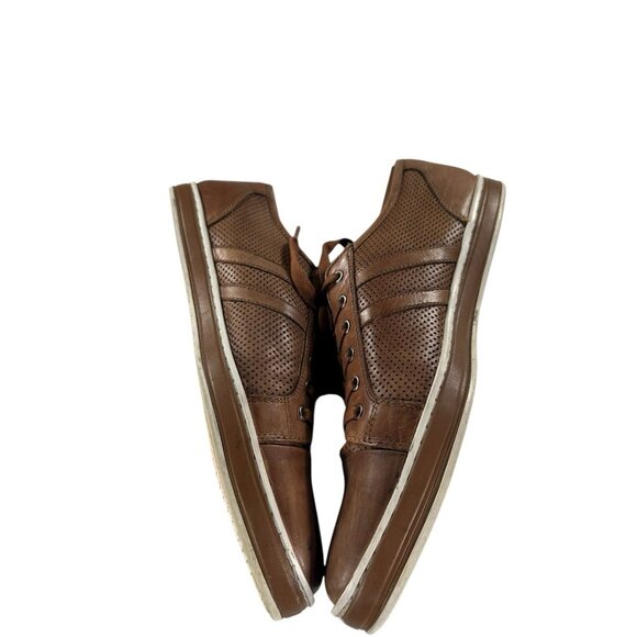 Kenneth Cole New York Size Mens Size 9.5 M Brown Leather Sneakers - Picture 5 of 9